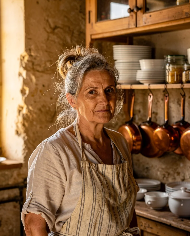 Portrait d'une cuisinière de campagne