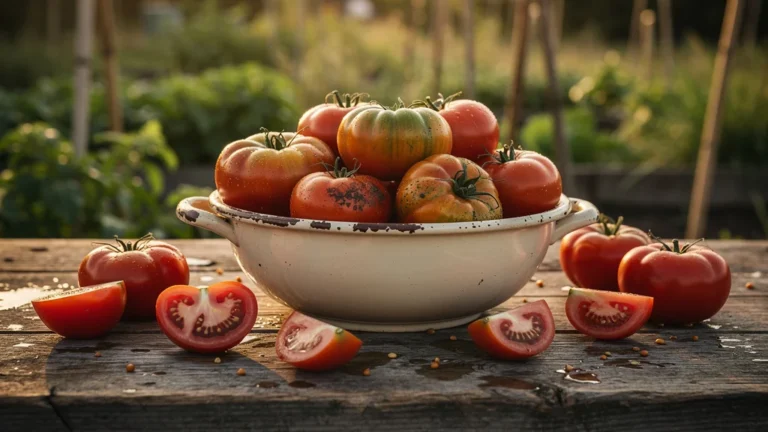 Bol de tomates anciennes aux textures imparfaites illustrant leurs déceptions en salade